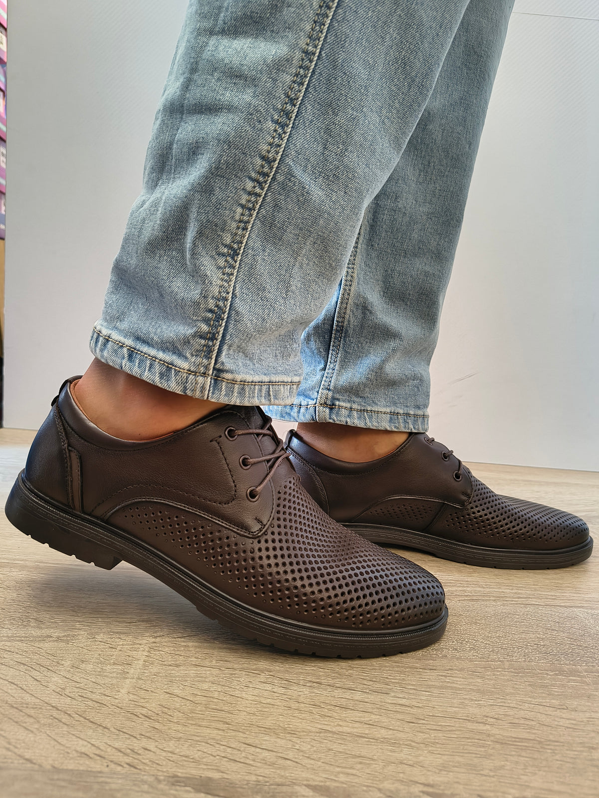 Pantofi Casual Bărbați Mels 230901 Maro Inchis - Piele Naturală - imagine 2