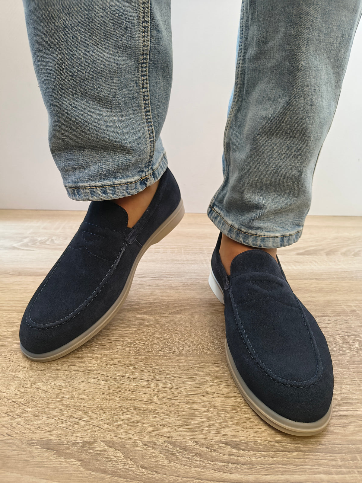 Pantofi Casual Bărbați Eldemas 2-2090-307 Bleumarin Velur - Piele Naturală Întoarsă - imagine 4