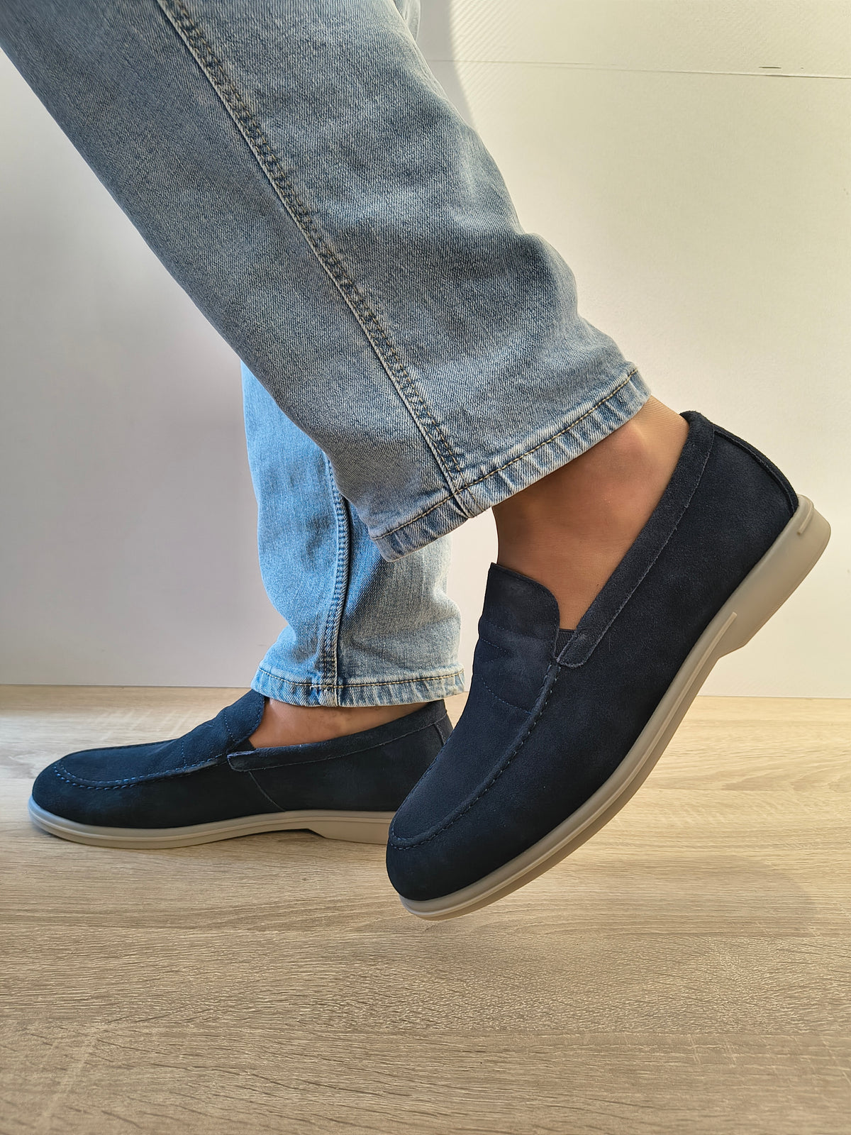 Pantofi Casual Bărbați Eldemas 2-2090-307 Bleumarin Velur - Piele Naturală Întoarsă - imagine 5