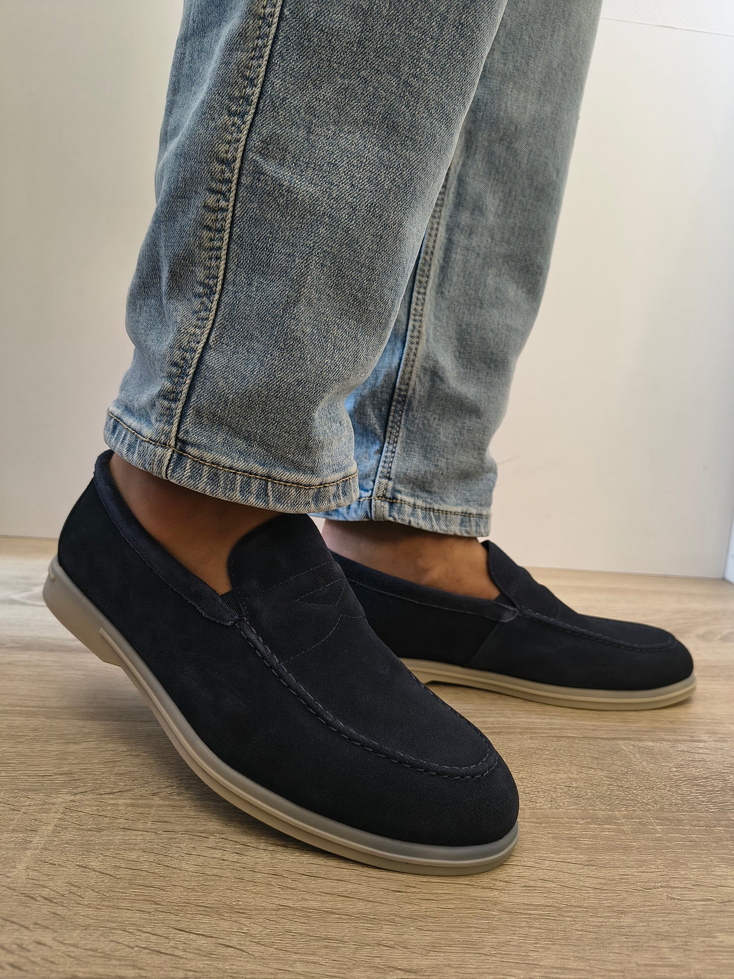 Pantofi Casual Bărbați Eldemas 2-2090-307 Bleumarin Velur - Piele Naturală Întoarsă