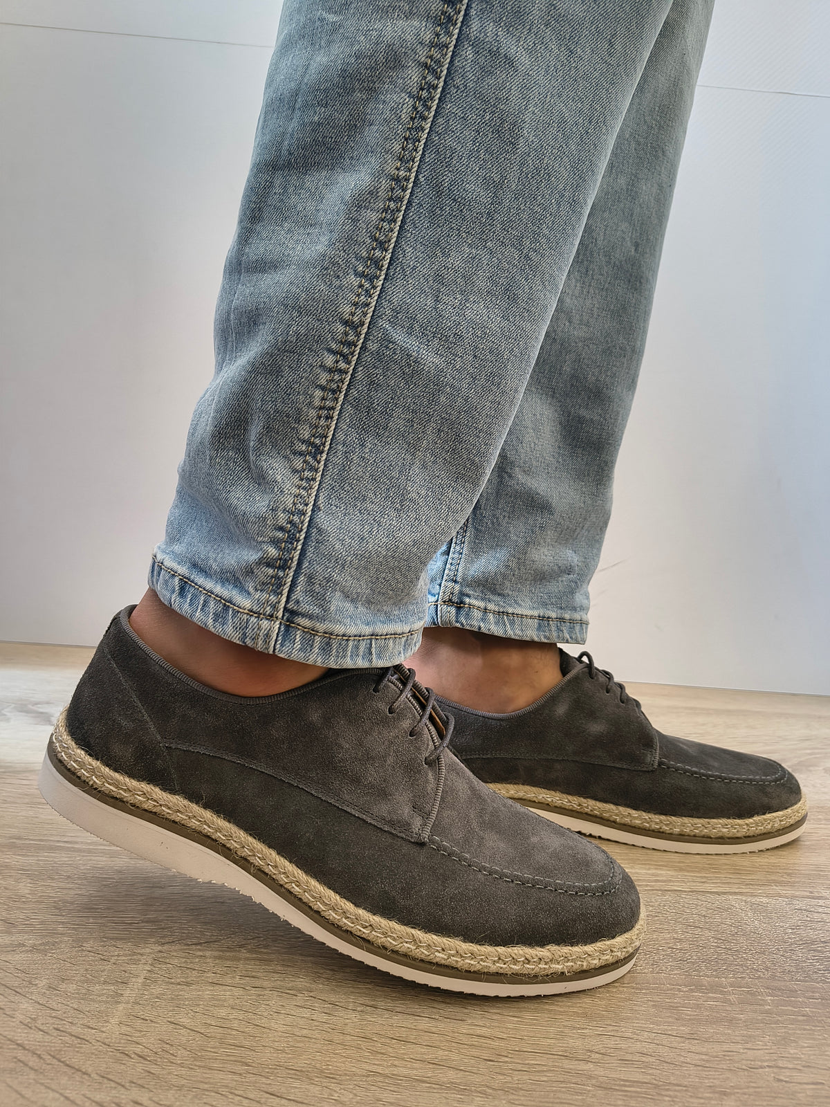 Pantofi Casual Bărbați Eldemas 3-1086-01 Gri Velur - Piele Naturală Întoarsă - imagine 2