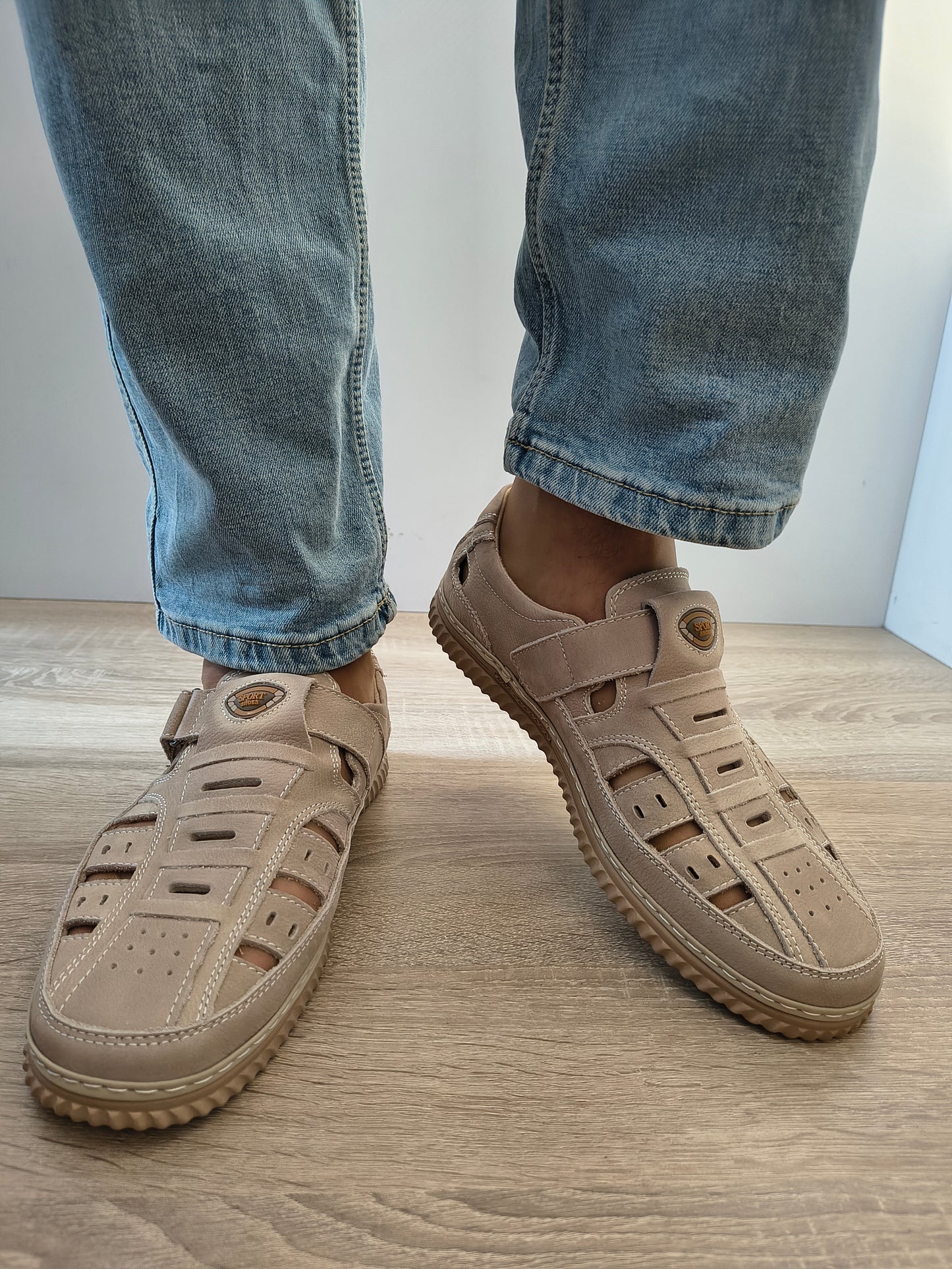 PANTOFI PERFORATI BARBATI OTTER 80008B 03-2 BEJ APRICOT