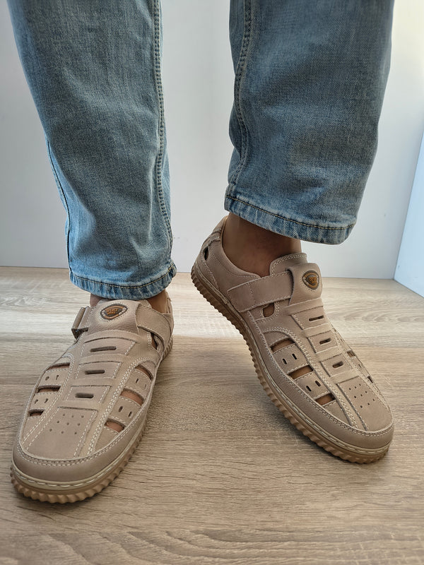 PANTOFI PERFORATI BARBATI OTTER 80008B 03-2 BEJ APRICOT
