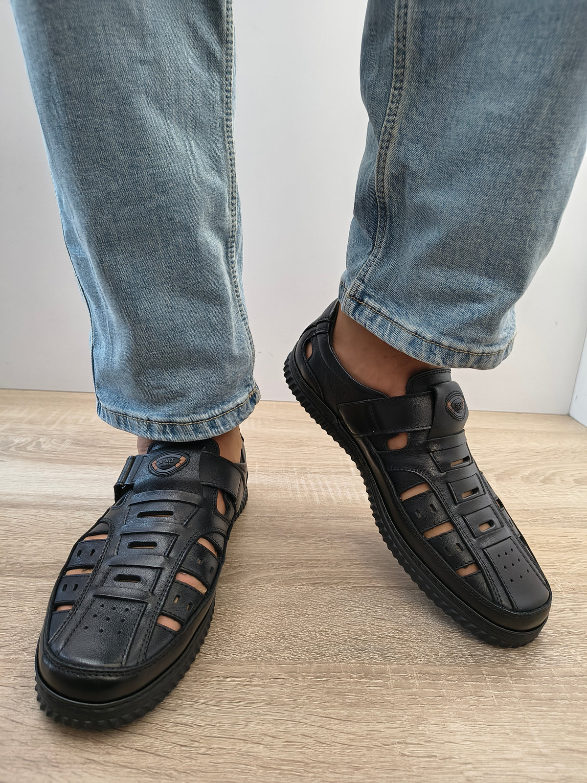 Pantofi Perforati Bărbați Otter 80008C 01-N Negru - Piele Naturală - imagine 3