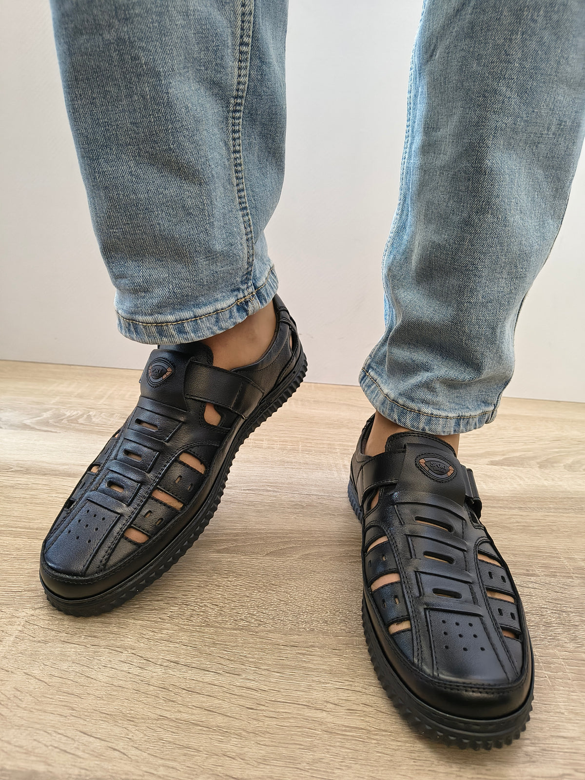 Pantofi Perforati Bărbați Otter 80008C 01-N Negru - Piele Naturală - imagine 4
