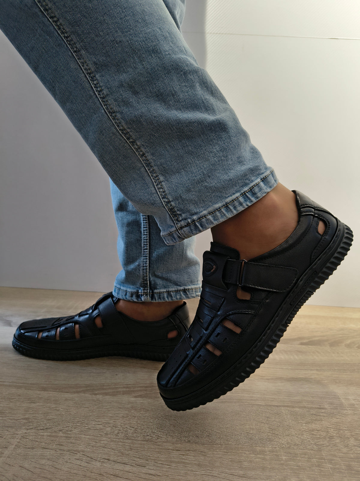 Pantofi Perforati Bărbați Otter 80008C 01-N Negru - Piele Naturală - imagine 5