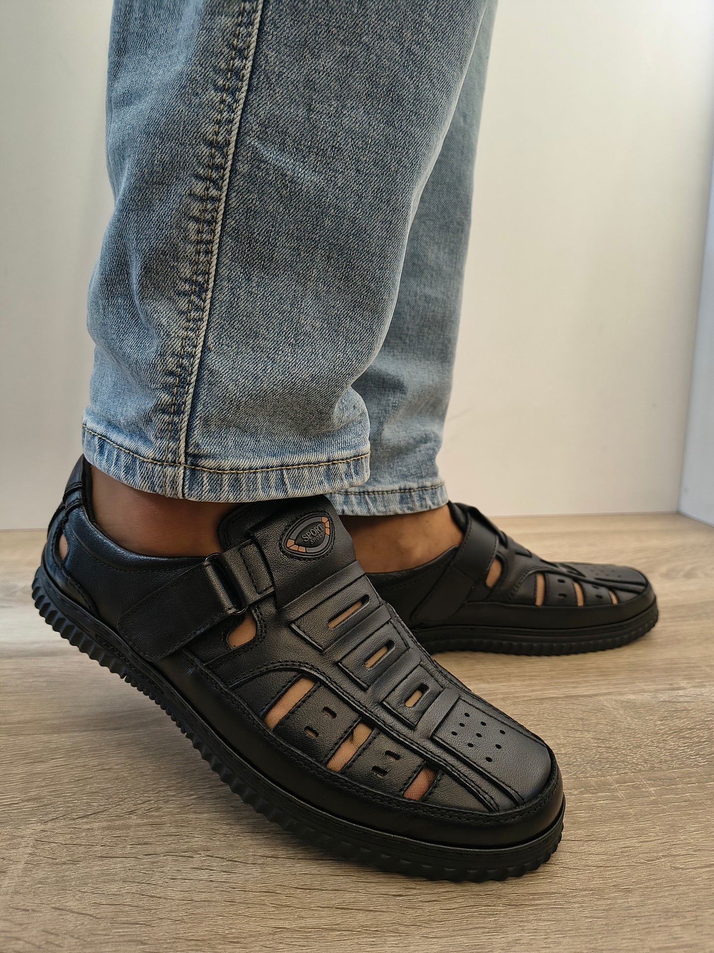 Pantofi Perforati Bărbați Otter 80008C 01-N Negru - Piele Naturală