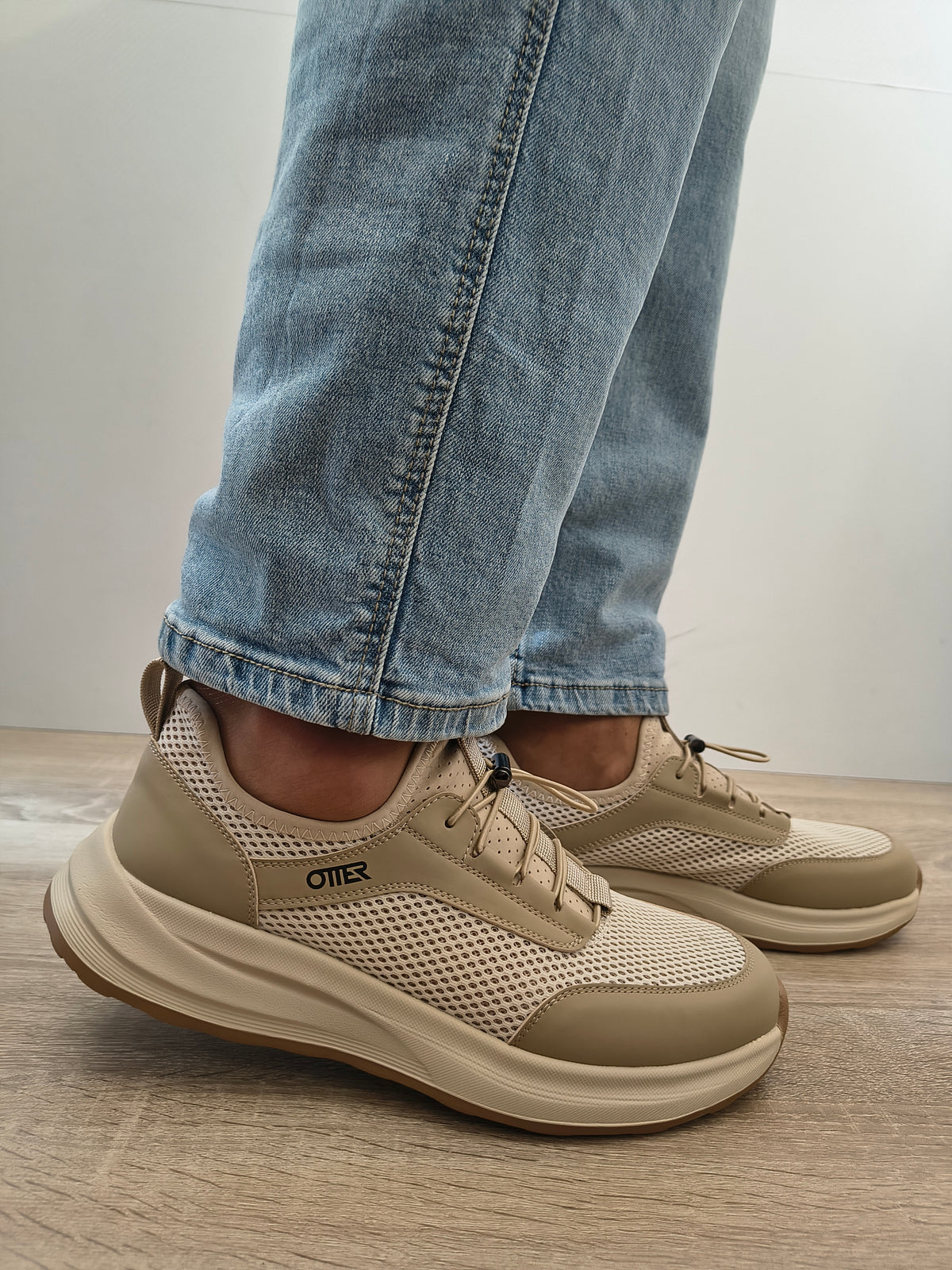 Pantofi Perforati Bărbați Otter 80018C 03-T Bej - Piele Naturală Nubuck - imagine 2