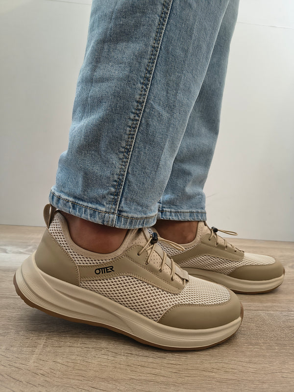 Pantofi Perforati Bărbați Otter 80018C 03-T Bej - Piele Naturală Nubuck - imagine 2