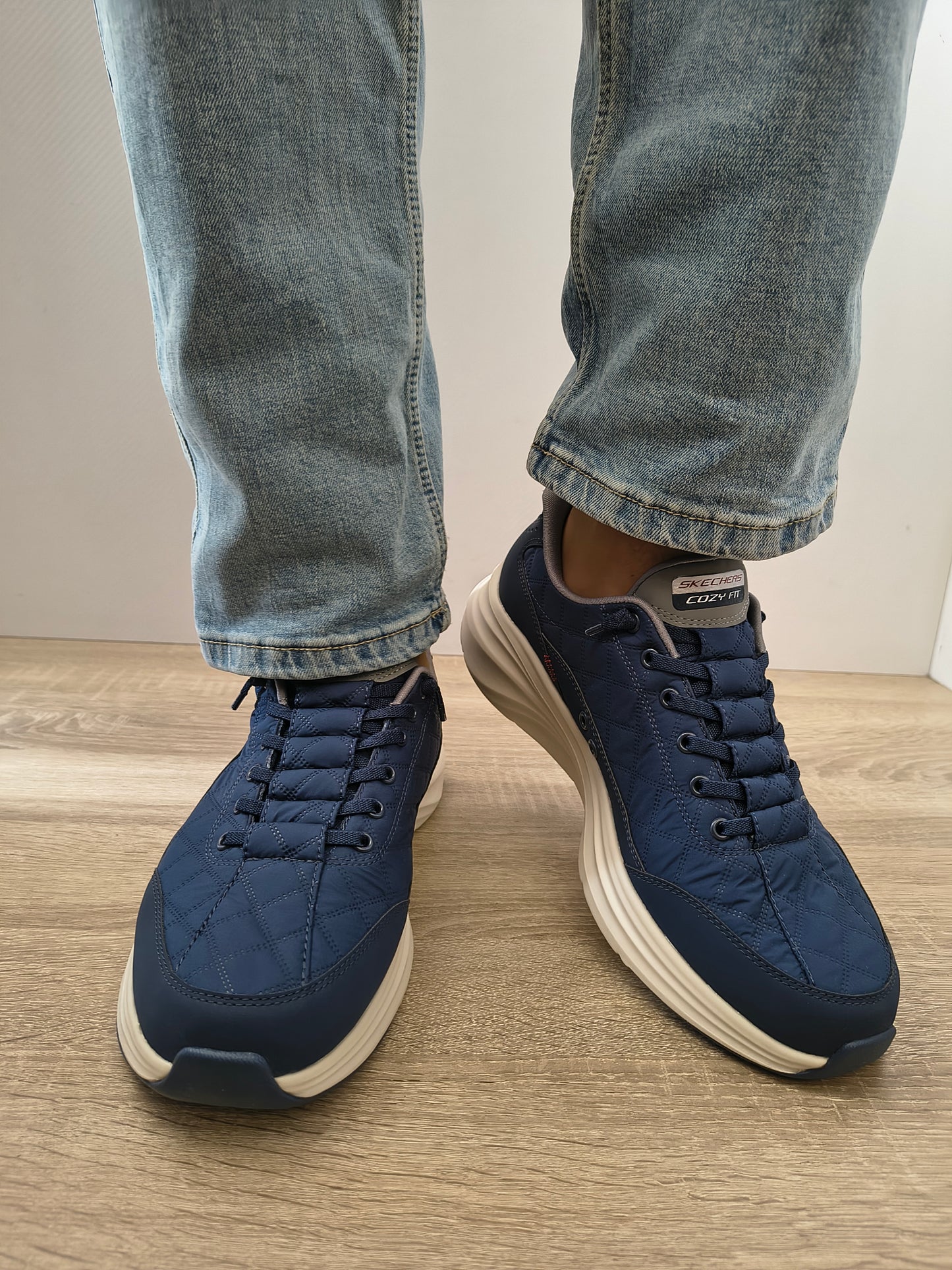 Pantofi Casual Bărbați Skechers 232619 Nvgy Navy - Textil + Piele Ecologică