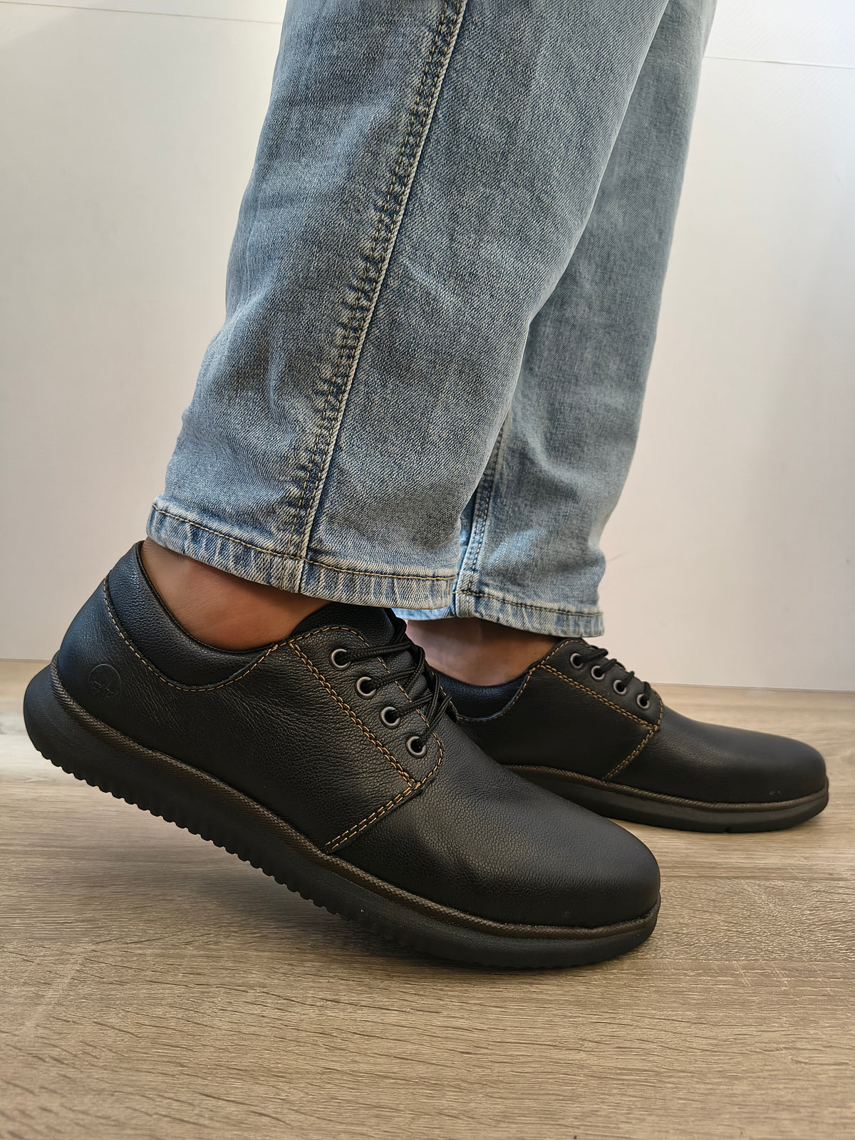 Pantofi Casual Bărbați Rieker 10424-00 Negru - Piele Naturală + Ecologică - imagine 2
