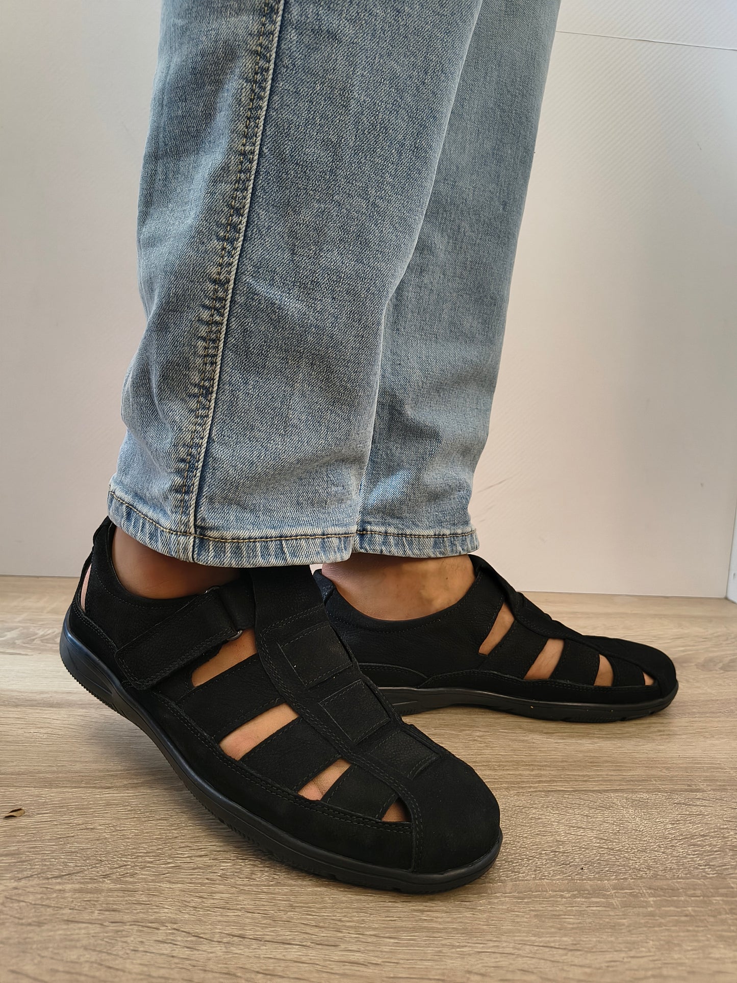 Pantofi Perforati Bărbați Otter OTA-18 01-2 Negru Nubuck - Piele Naturală Nubuck
