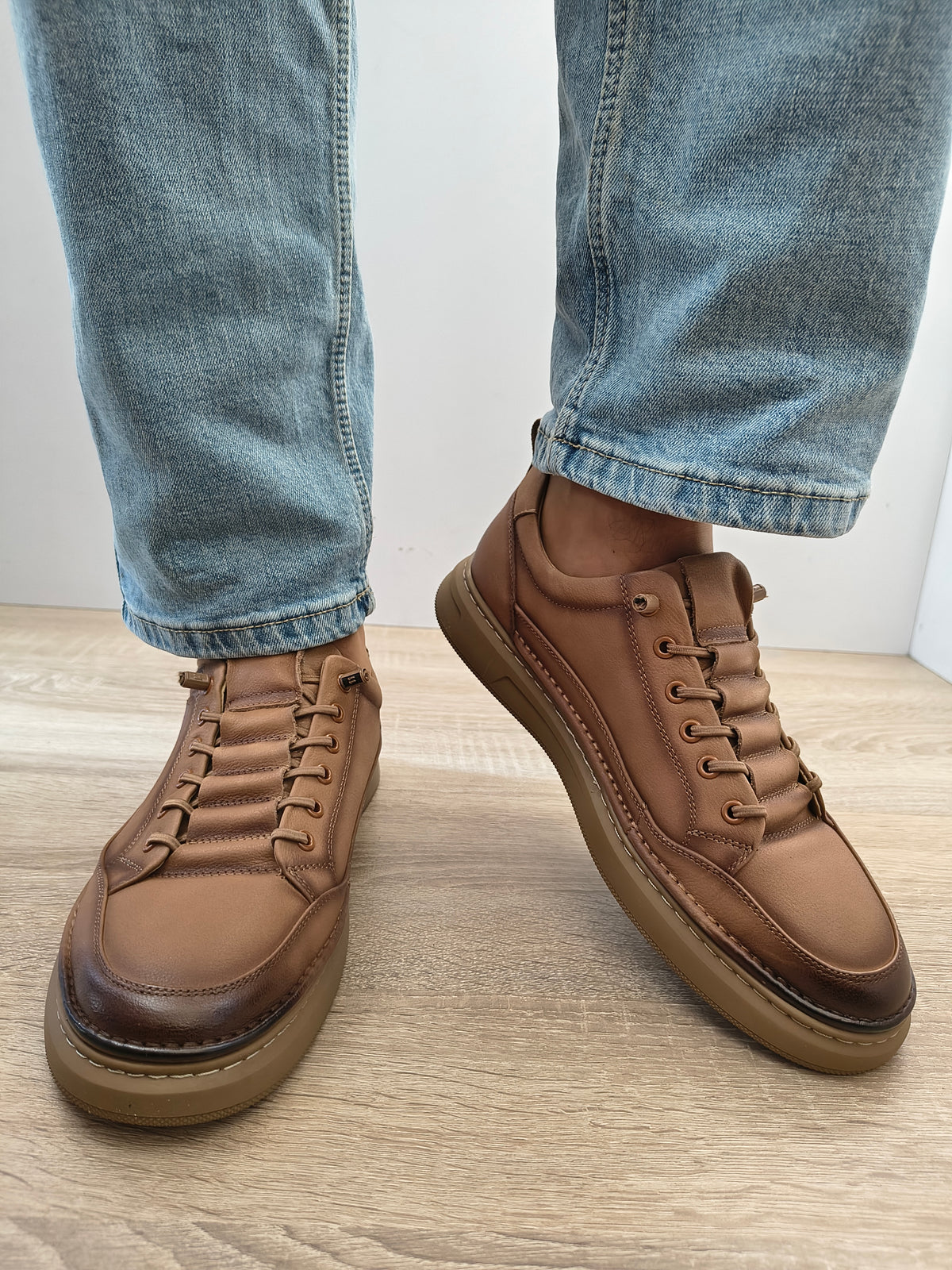 Pantofi Casual Bărbați Mels W27011 Maro - Piele Naturală - imagine 3