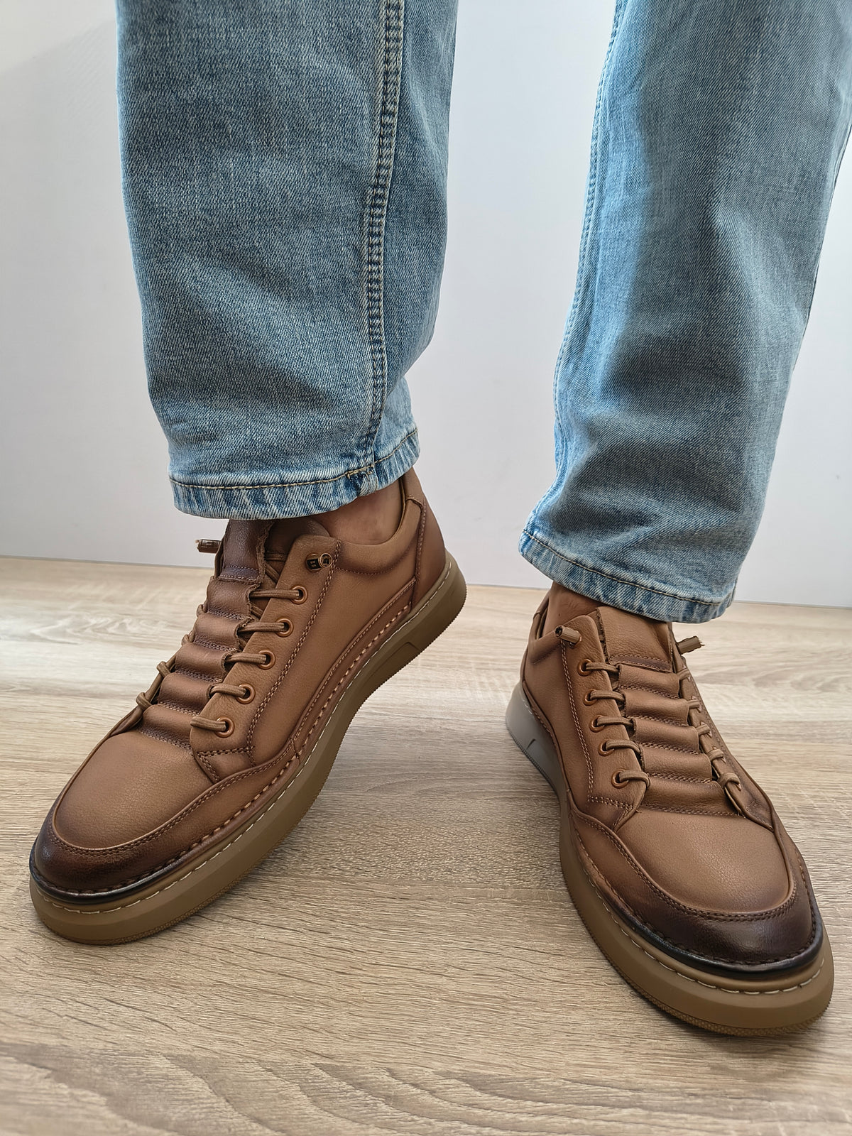 Pantofi Casual Bărbați Mels W27011 Maro - Piele Naturală - imagine 4