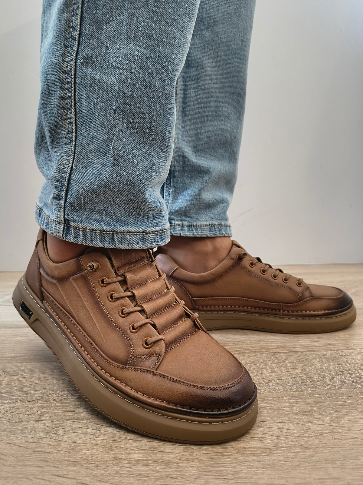 Pantofi Casual Bărbați Mels W27011 Maro - Piele Naturală - imagine 2