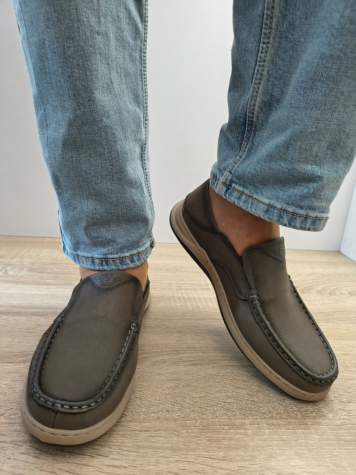 Pantofi Casual Bărbați Mels 85328 Grey - Piele Naturală - imagine 3