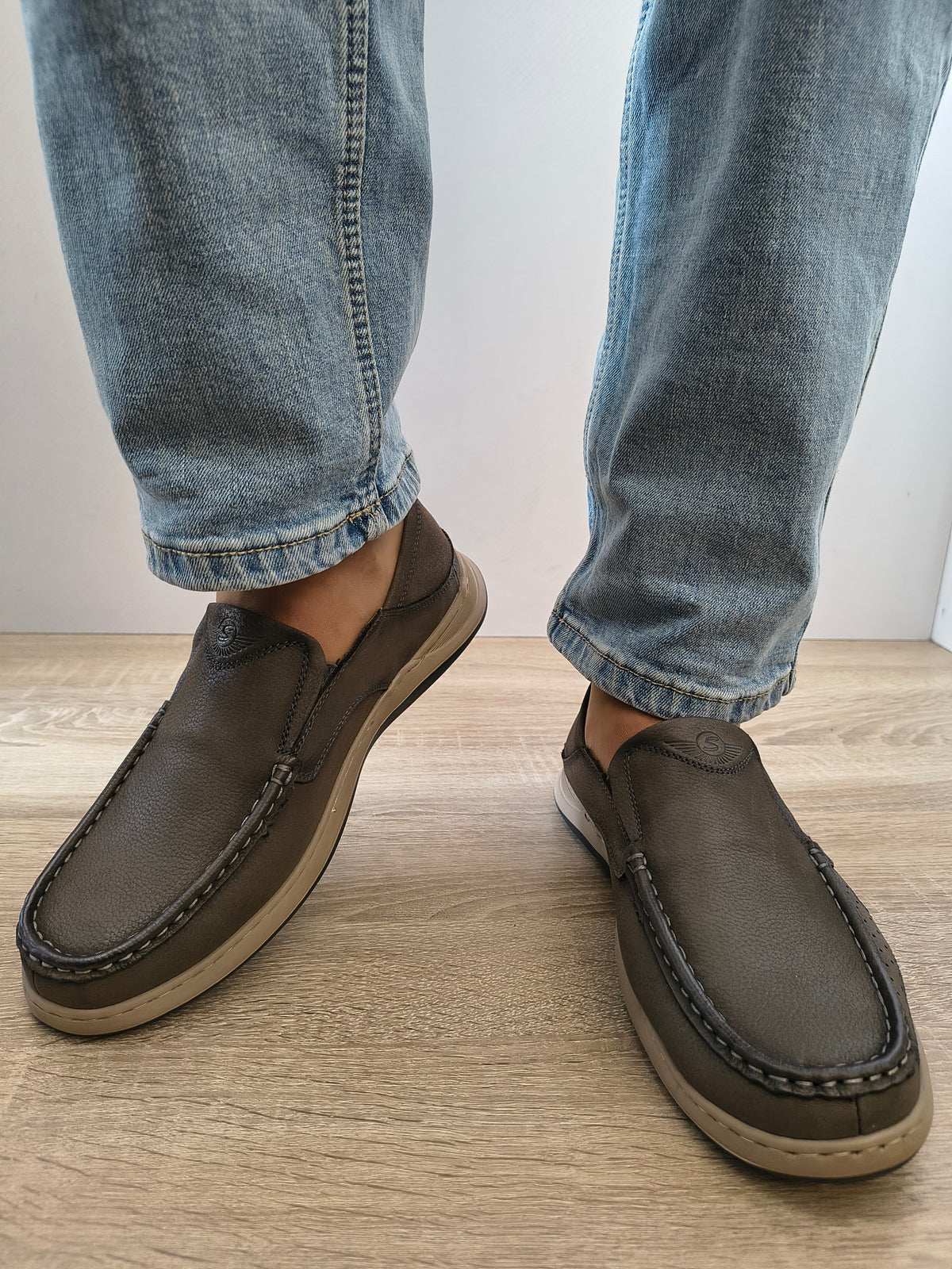 Pantofi Casual Bărbați Mels 85328 Grey - Piele Naturală - imagine 4