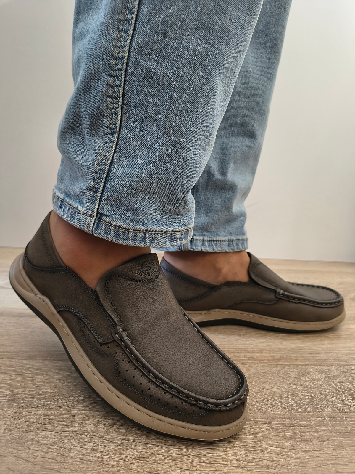 Pantofi Casual Bărbați Mels 85328 Grey - Piele Naturală - imagine 6