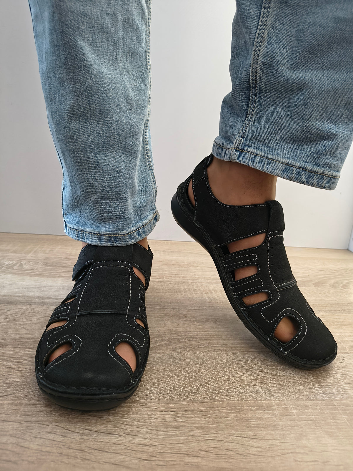 Pantofi Perforati Bărbați Otter 9544 01-2 Negru Nubuck - Piele Naturală Nubuck - imagine 3