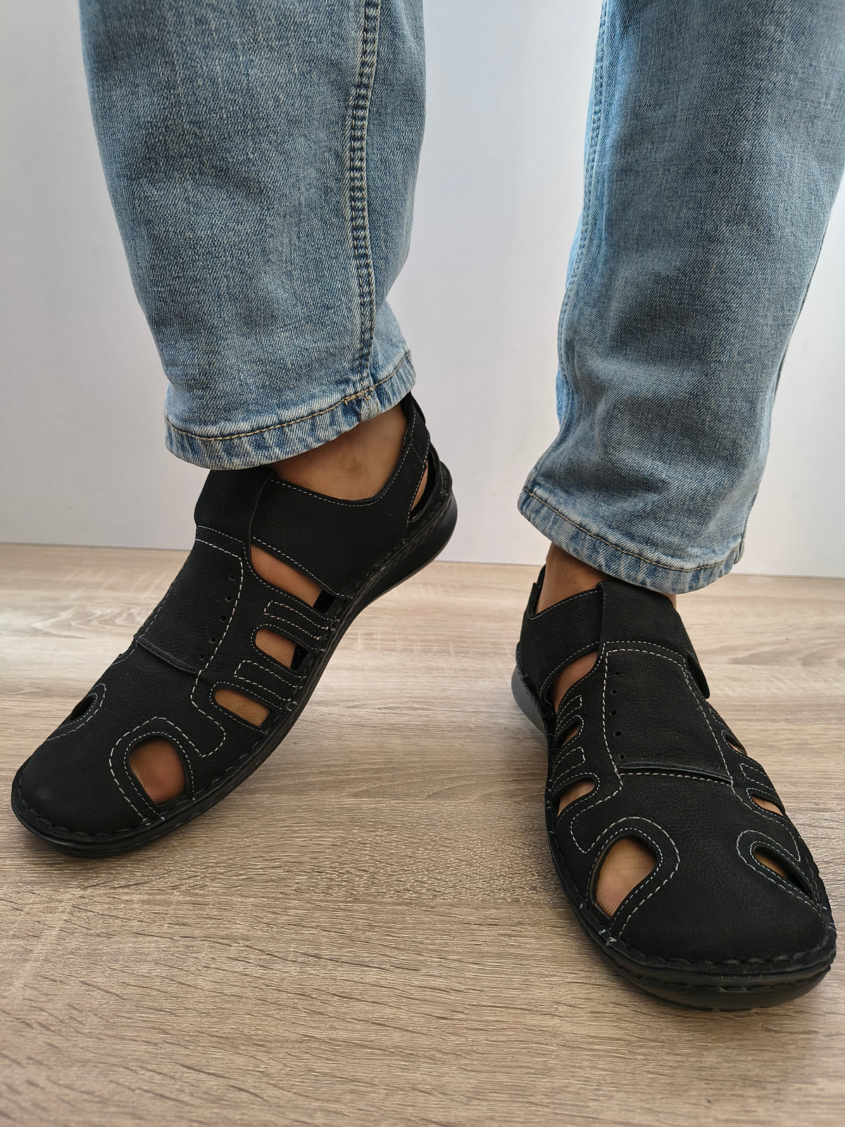 Pantofi Perforati Bărbați Otter 9544 01-2 Negru Nubuck - Piele Naturală Nubuck - imagine 4