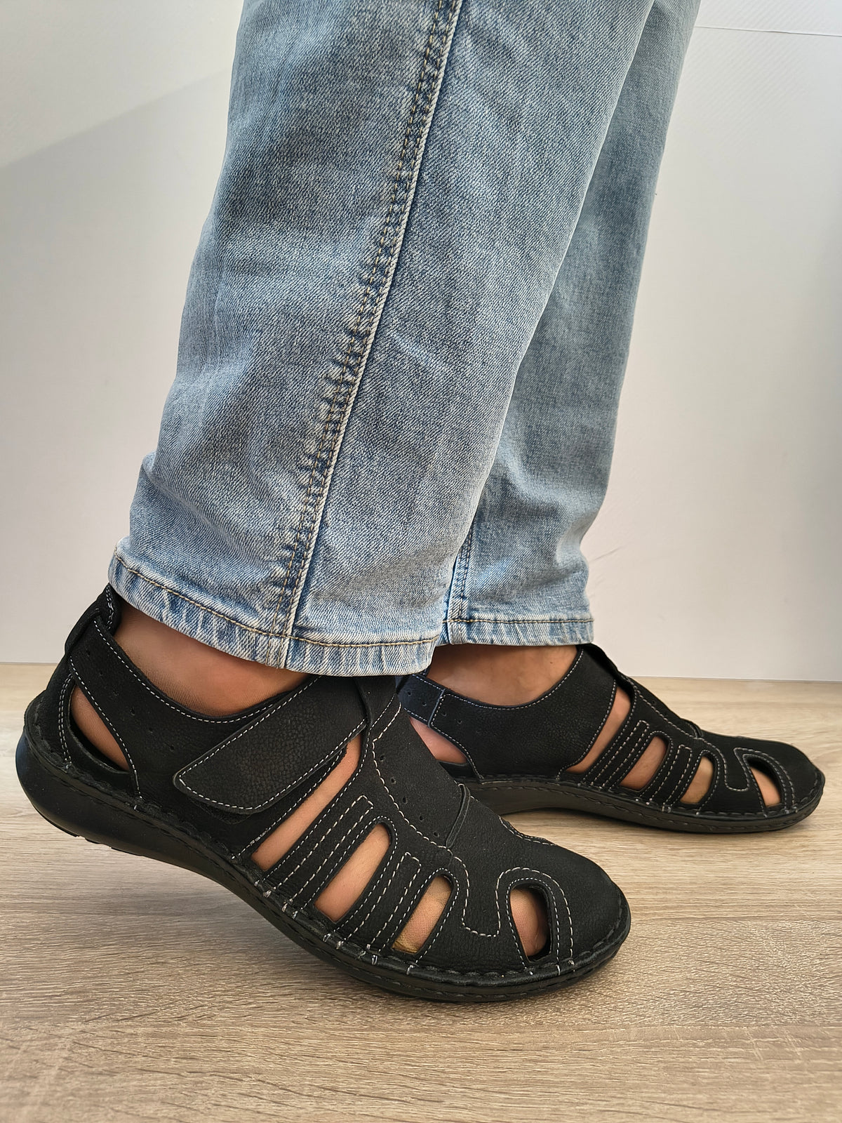Pantofi Perforati Bărbați Otter 9544 01-2 Negru Nubuck - Piele Naturală Nubuck - imagine 2