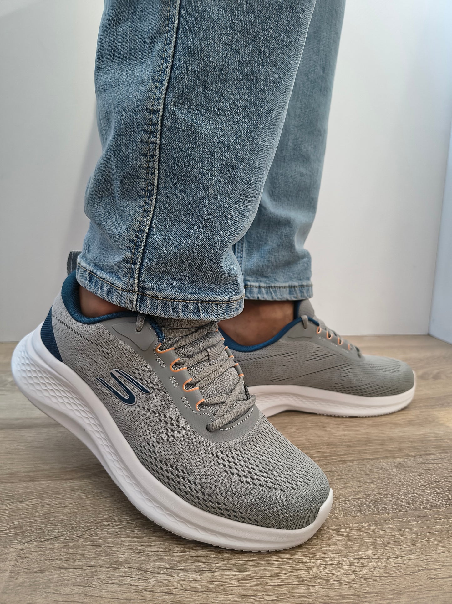 Pantofi Sport Bărbați Skechers 233184 Gybl Gri+navy - Textil