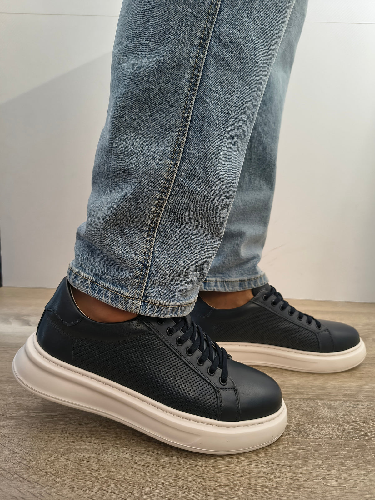 Pantofi Casual Bărbați Otter 640012B 42-N Bleumarin - Piele Naturală - imagine 2