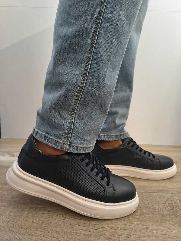 Pantofi Casual Bărbați Otter 640012B 42-N Bleumarin - Piele Naturală - imagine 2