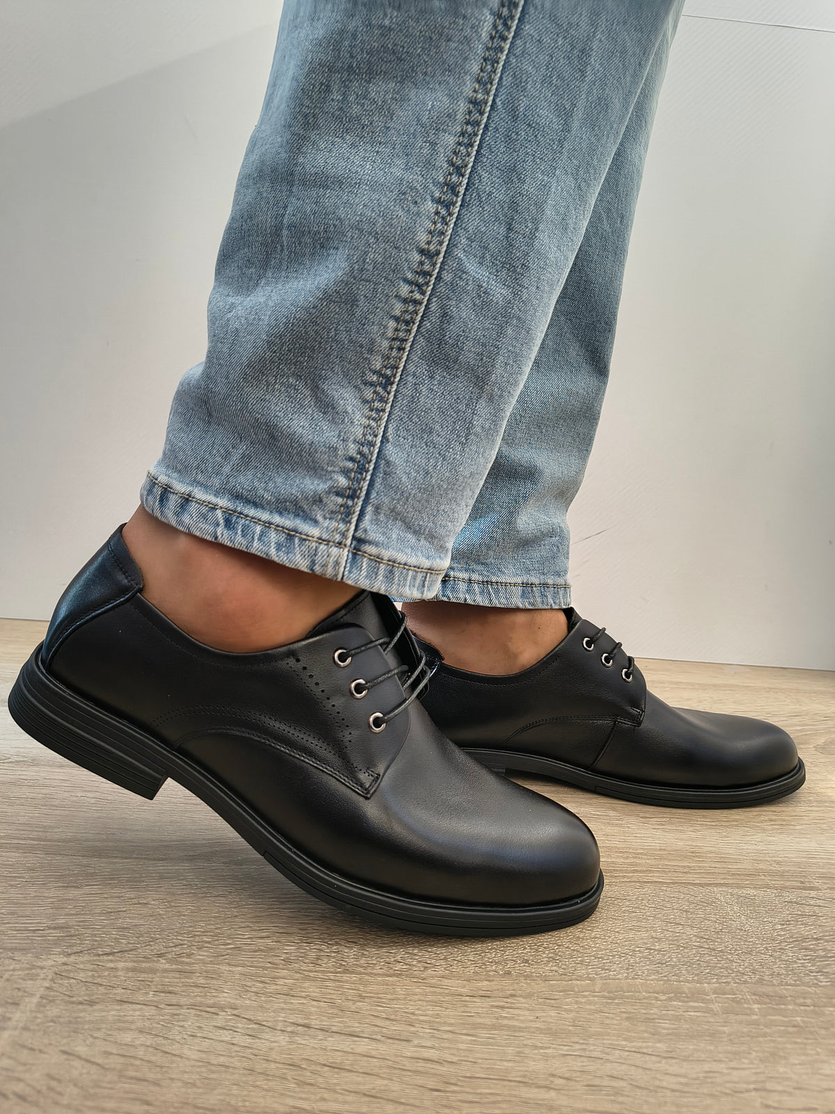 Pantofi Casual Bărbați Mels W27003 Negru - Piele Naturală - imagine 2
