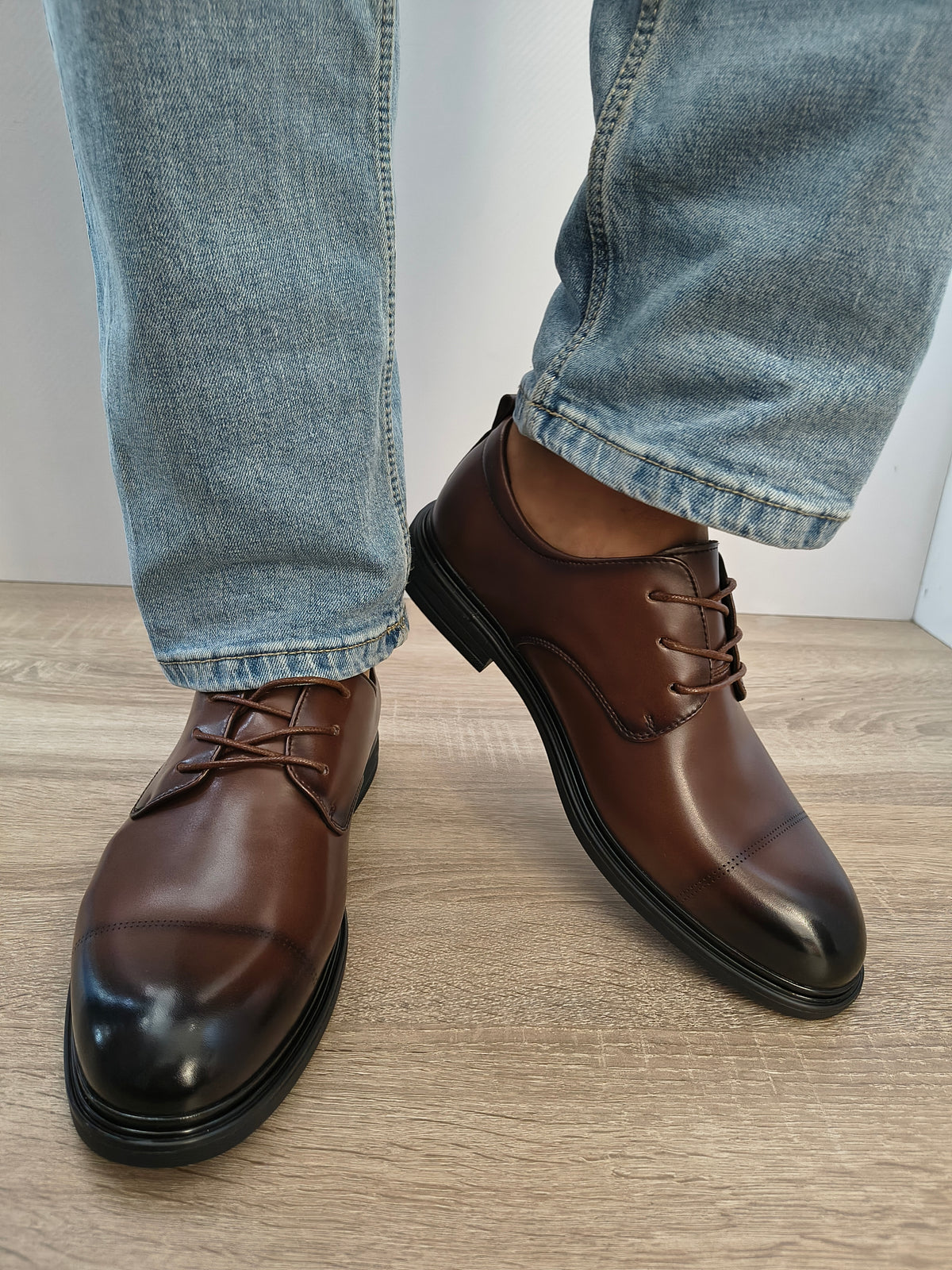 Pantofi Eleganti Bărbați Mels D17201 Maro - Piele Naturală - imagine 3