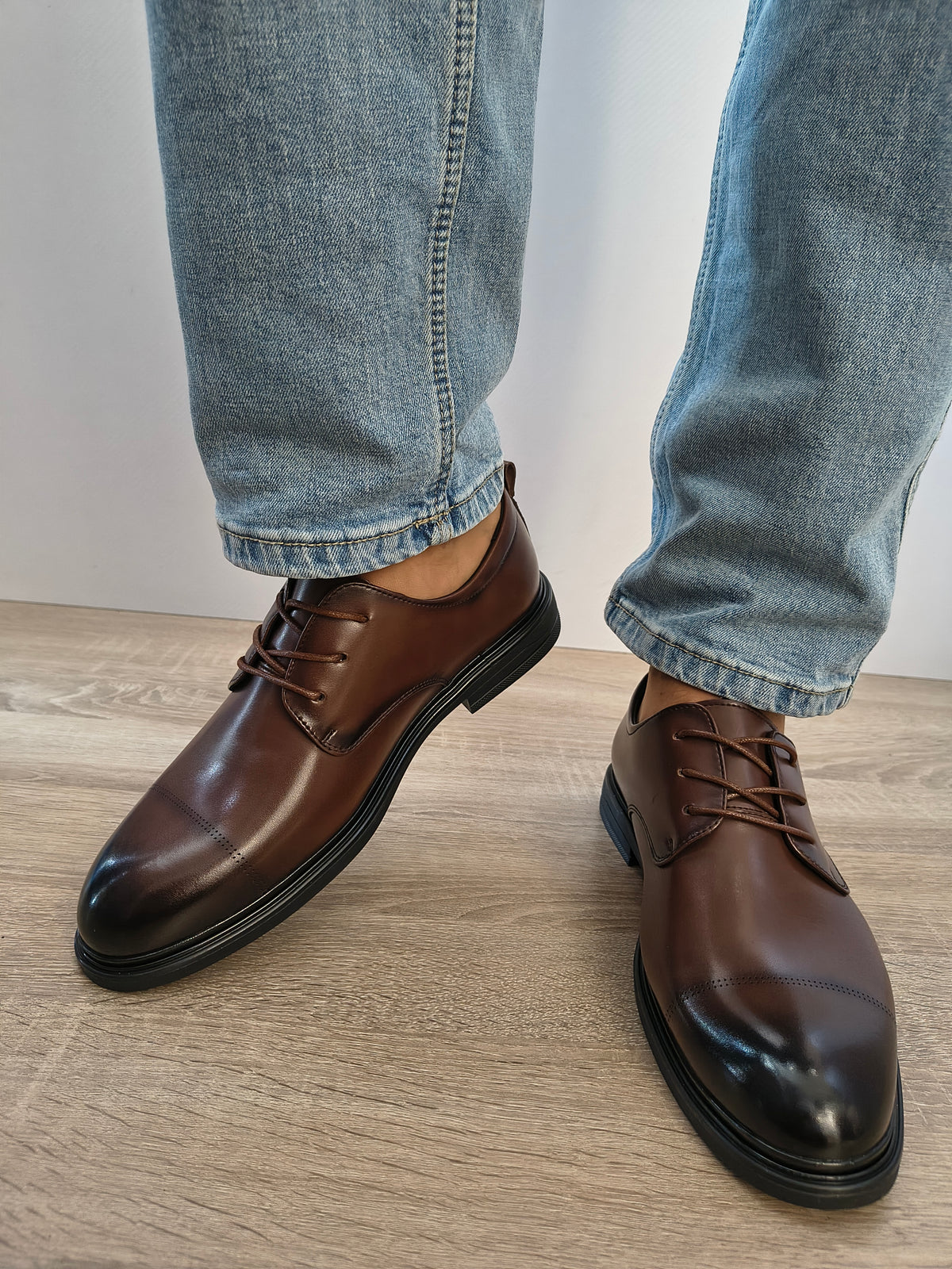 Pantofi Eleganti Bărbați Mels D17201 Maro - Piele Naturală - imagine 4