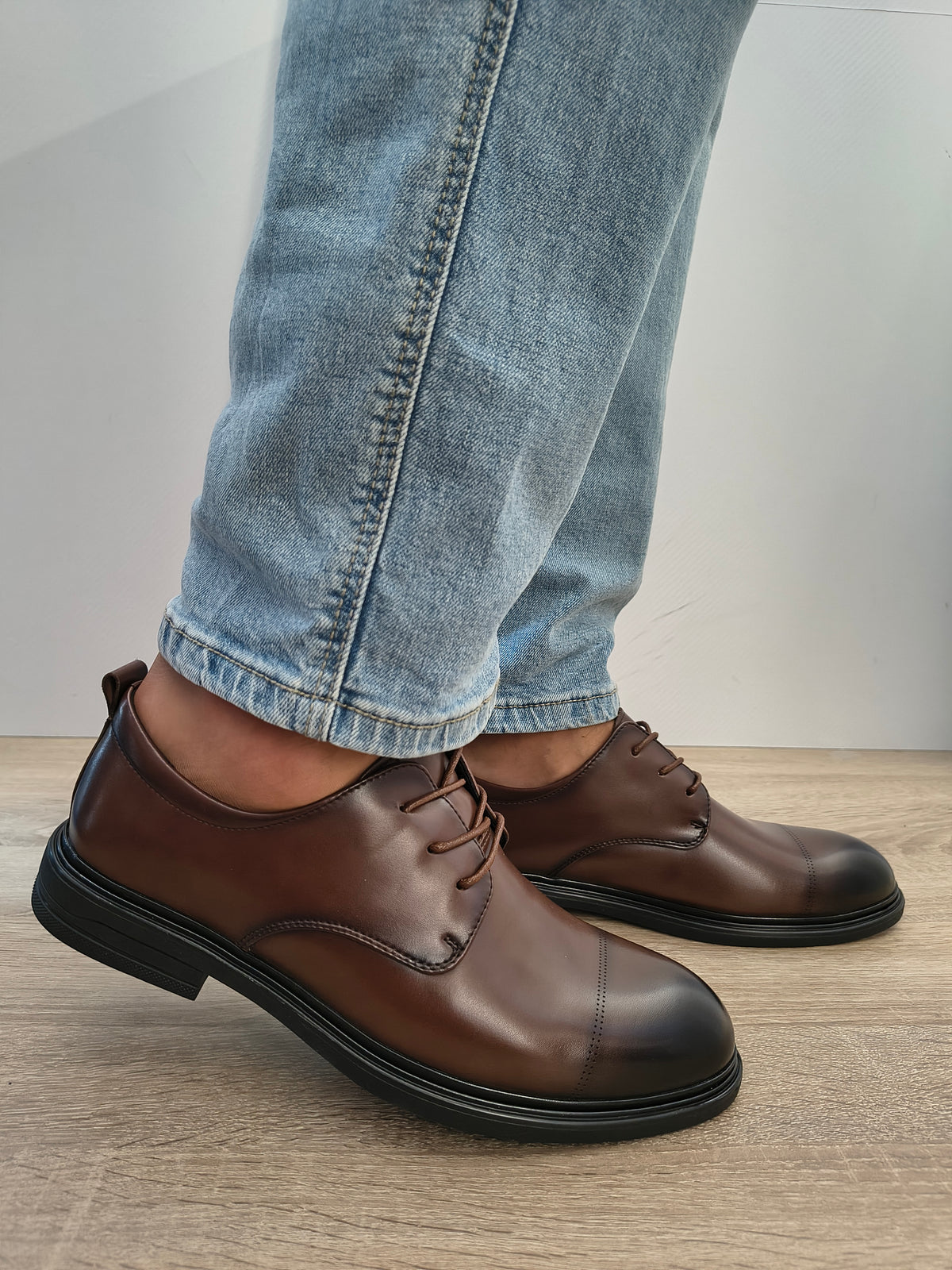 Pantofi Eleganti Bărbați Mels D17201 Maro - Piele Naturală - imagine 2
