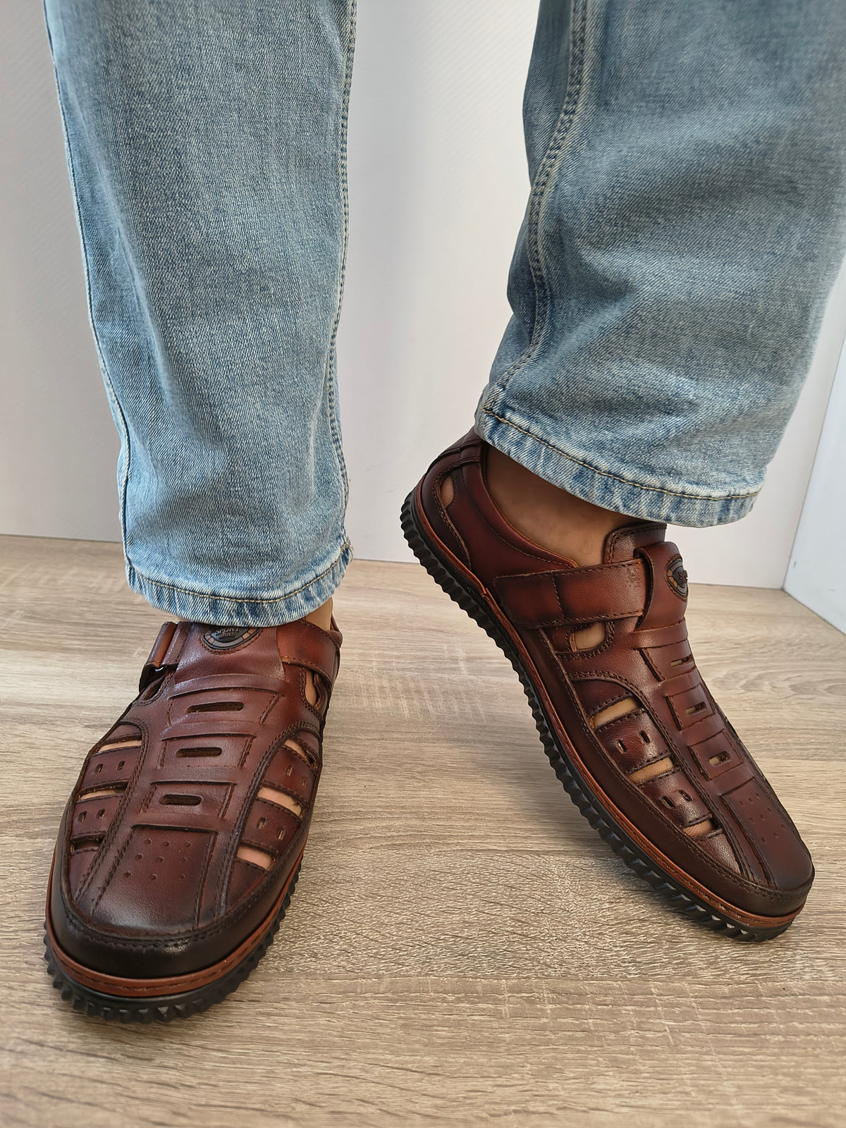 Pantofi Perforati Bărbați Otter 80008D 02-N Maro - Piele Naturală - imagine 3
