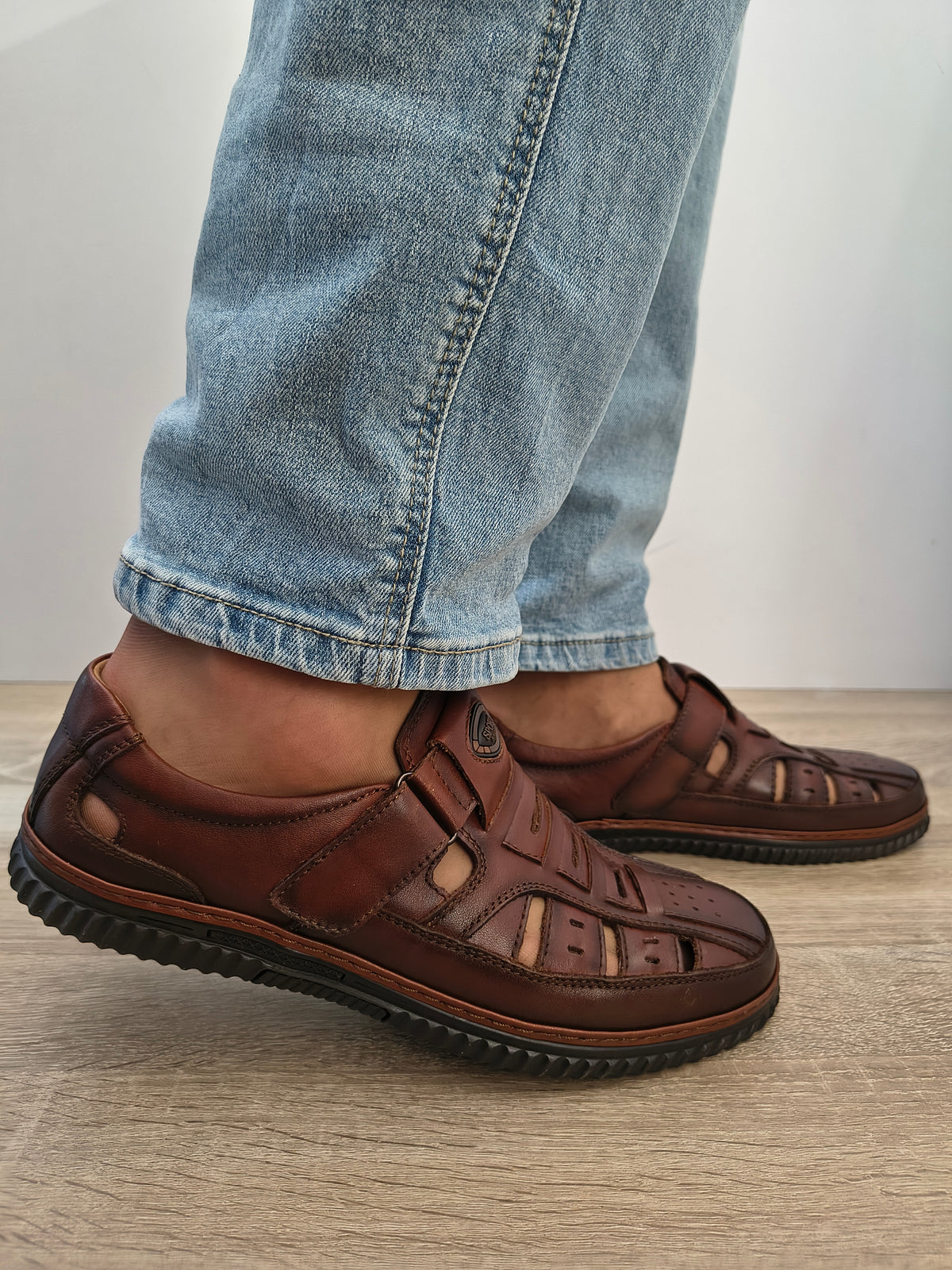 Pantofi Perforati Bărbați Otter 80008D 02-N Maro - Piele Naturală - imagine 2