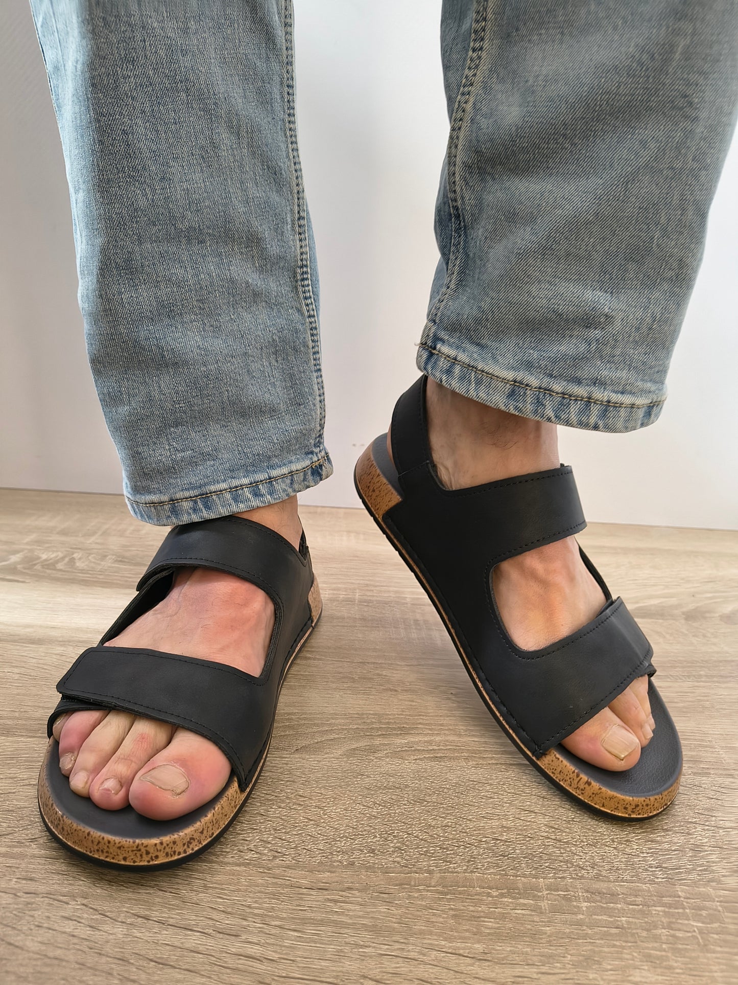 Sandale Casual Bărbați Otter 580020C 01-N Negru Nubuck - Piele Naturală Nubuck