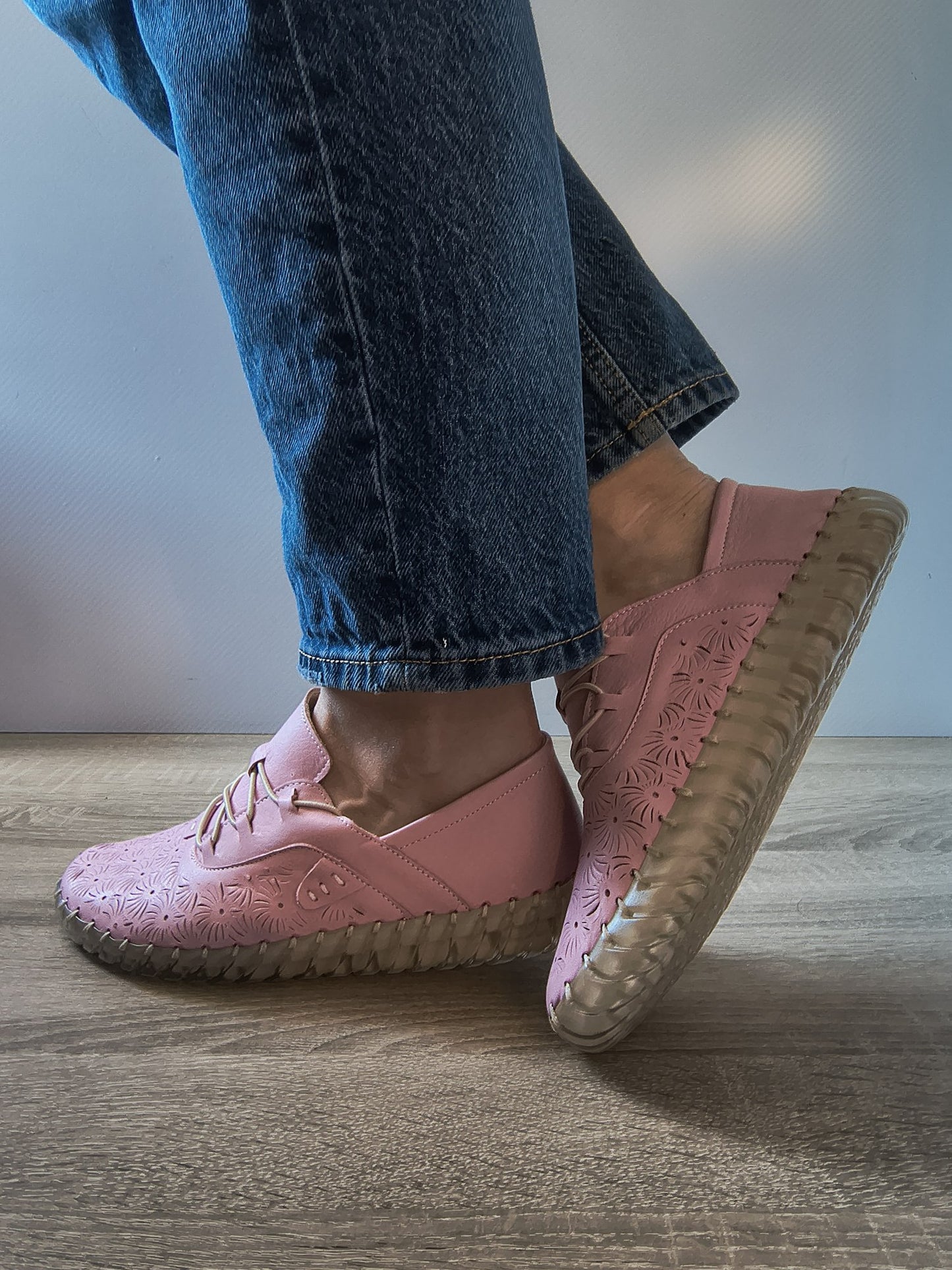 PANTOFI CASUAL DAMĂ BIO FLEX 023 CE-824 ROZ PUDRA