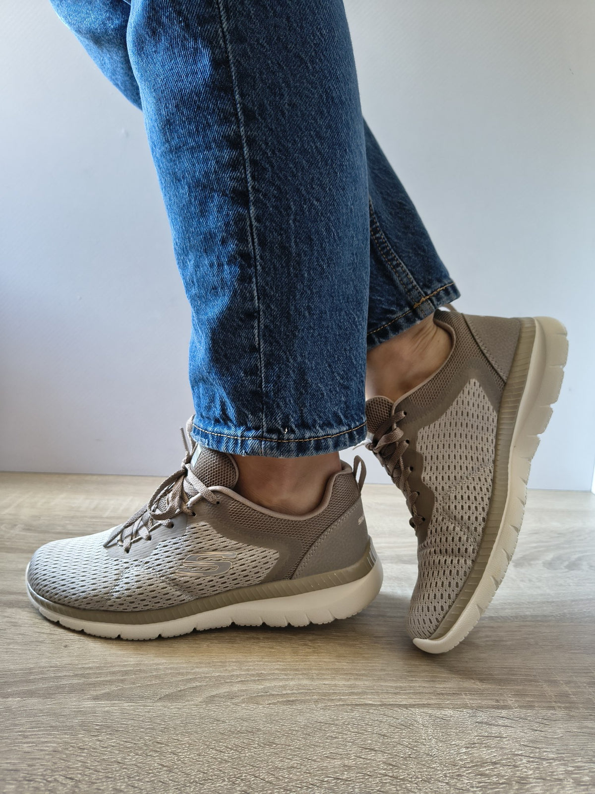 PANTOFI SPORT DAMĂ SKECHERS 12607 TPE BEJ TAUPE - imagine 3