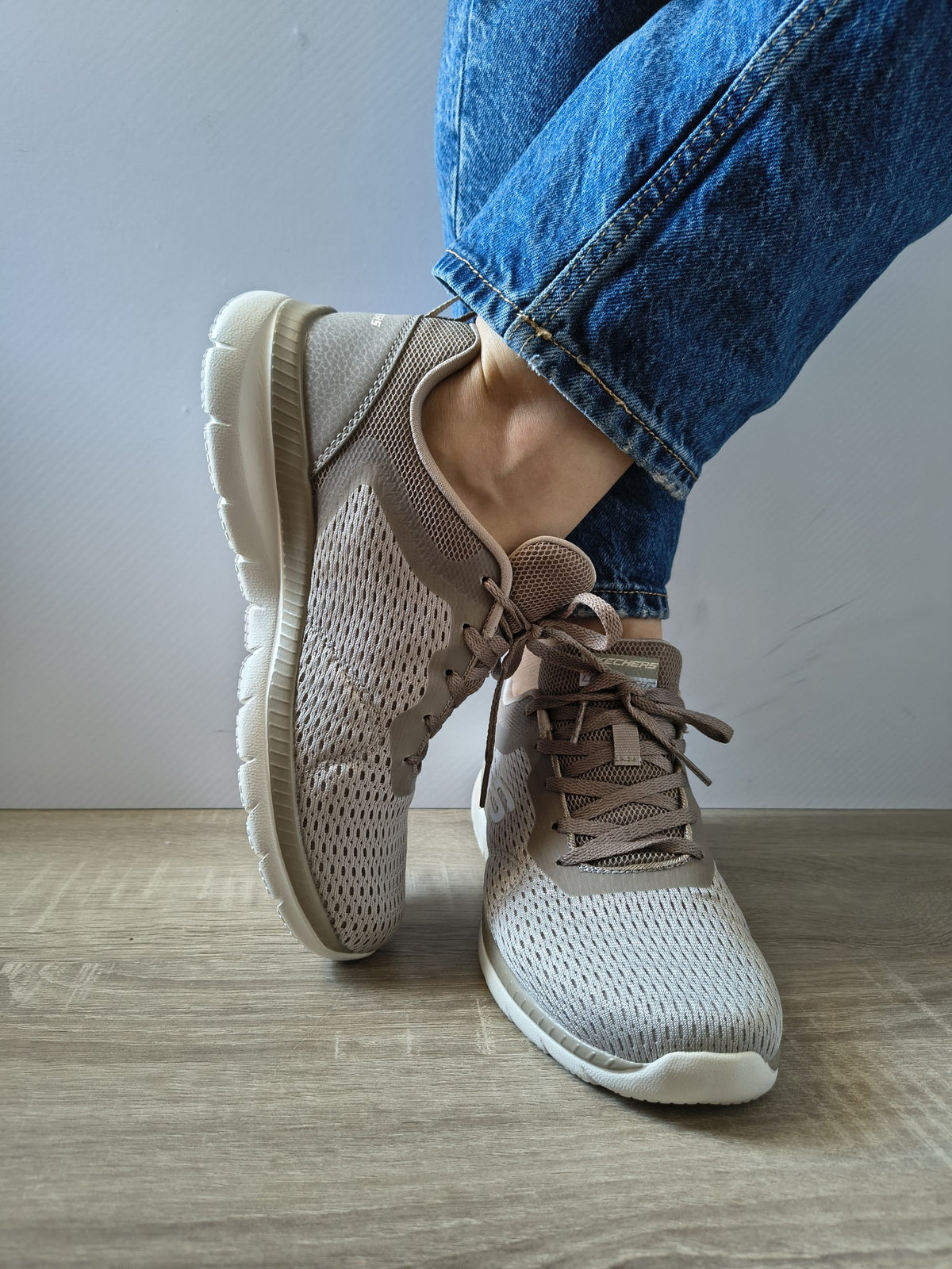 PANTOFI SPORT DAMĂ SKECHERS 12607 TPE BEJ TAUPE - imagine 5