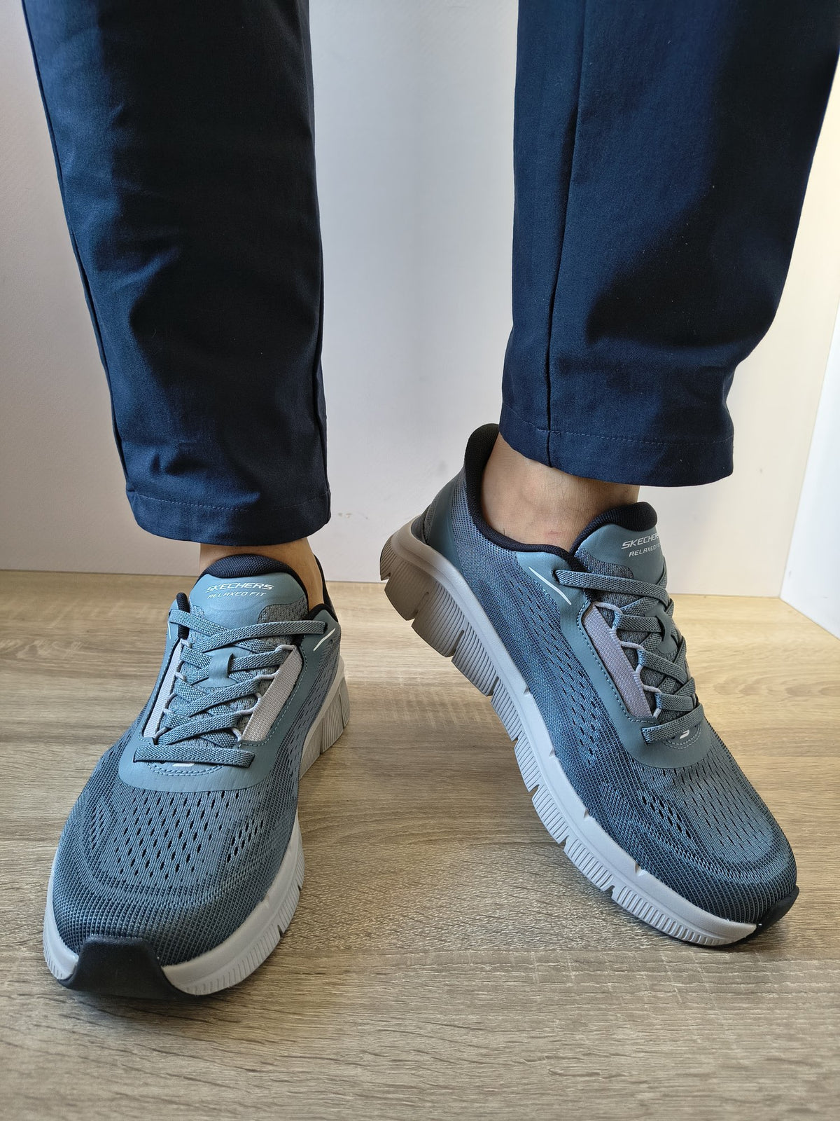 PANTOFI SPORT BĂRBAȚI SKECHERS 233218 SLT ALBASTRU-GRI