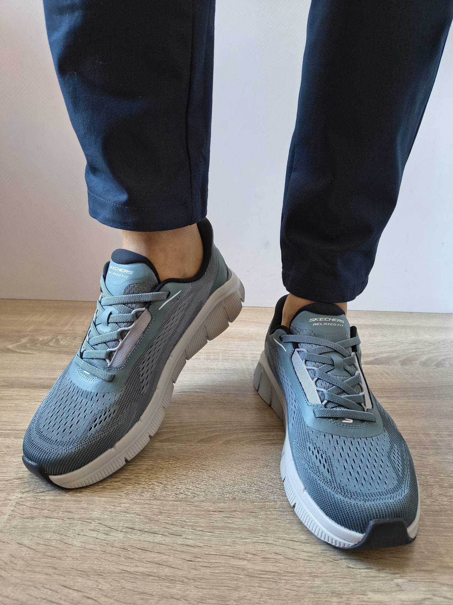PANTOFI SPORT BĂRBAȚI SKECHERS 233218 SLT ALBASTRU-GRI