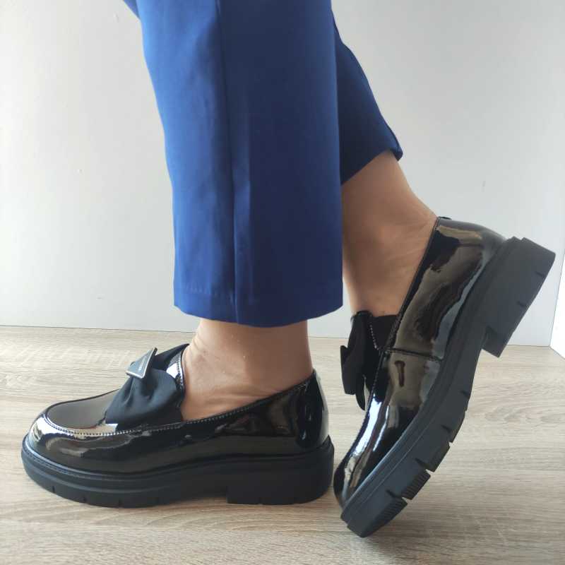 PANTOFI CASUAL DAMA KARISMA 50002A 01-L NEGRI LAC - imagine 3