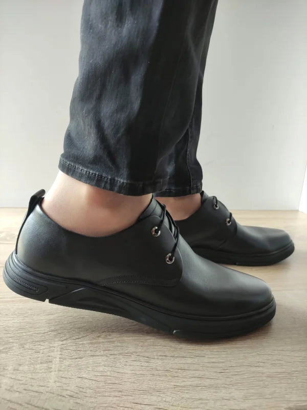PANTOFI CASUAL BARBATI FRANCO GERARDO 02-205 NEGRI CU BEJ - imagine 2