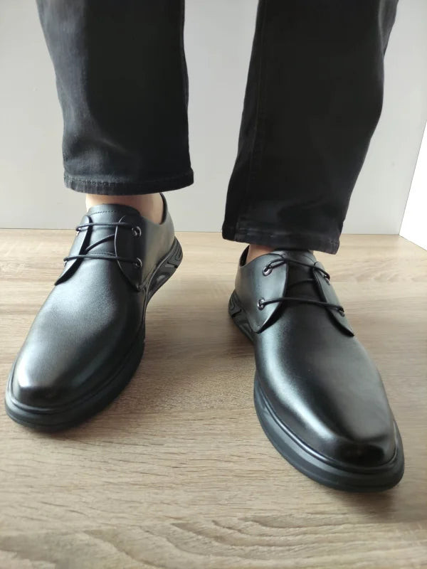PANTOFI CASUAL BARBATI FRANCO GERARDO 02-205 NEGRI CU BEJ - imagine 3