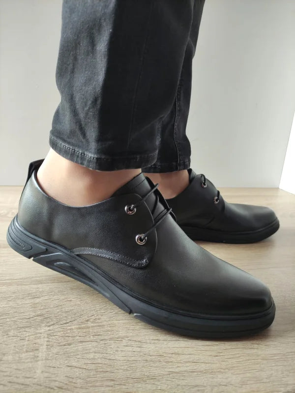 PANTOFI CASUAL BARBATI FRANCO GERARDO 02-205 NEGRI CU BEJ - imagine 4
