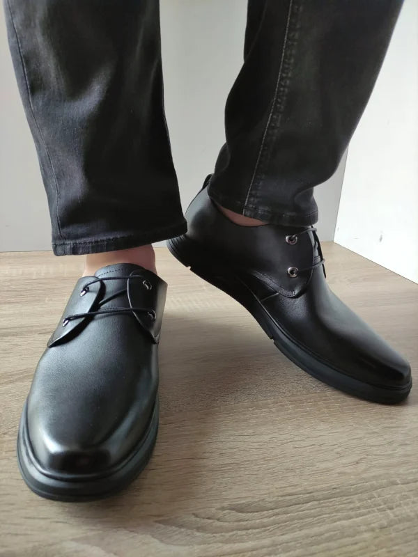 PANTOFI CASUAL BARBATI FRANCO GERARDO 02-205 NEGRI CU BEJ - imagine 5