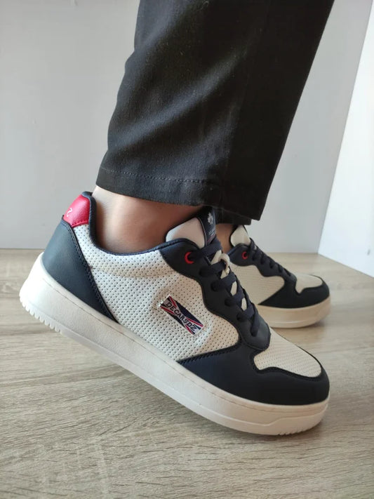 PANTOFI CASUAL BARABTI DECAR 9903 ALBI CU NEGRU