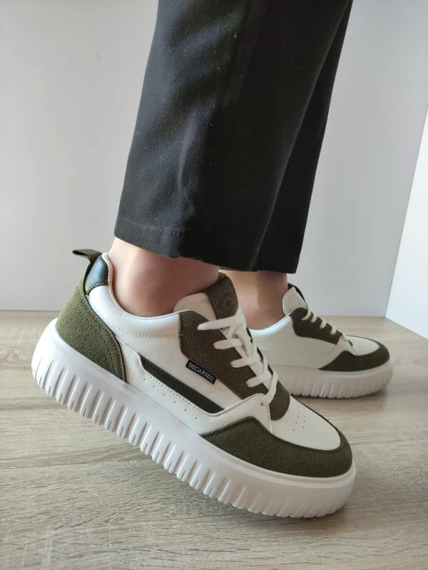 PANTOFI CASUAL BARBATI DECAR Y237 ALBI CU KAKI VELUR - imagine 2