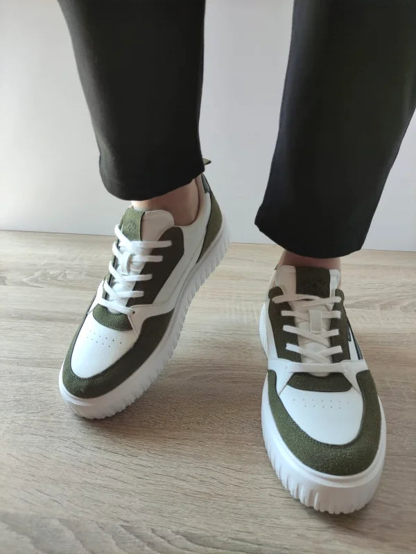 PANTOFI CASUAL BARBATI DECAR Y237 ALBI CU KAKI VELUR - imagine 3