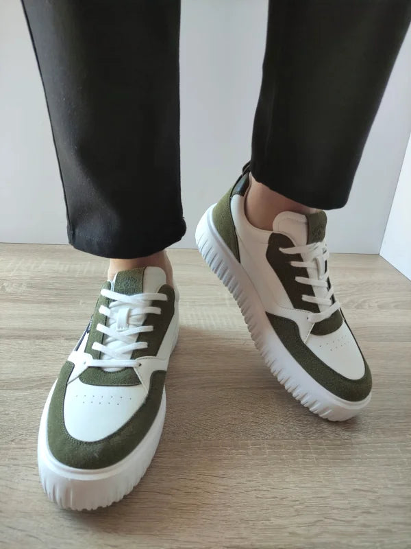 PANTOFI CASUAL BARBATI DECAR Y237 ALBI CU KAKI VELUR - imagine 4