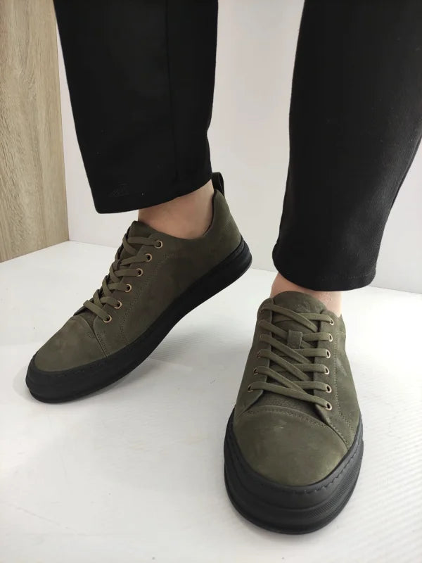 PANTOFI CASUAL BARBATI FRANCO GERARDO 24208B VERZI KHAKI - imagine 3